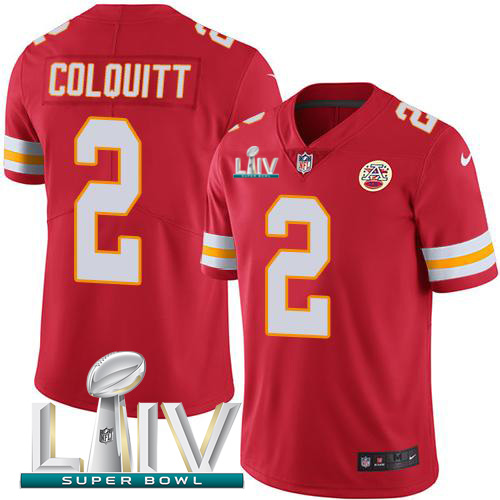 Kansas City Chiefs Nike #2 Dustin Colquitt Red Super Bowl LIV 2020 Team Color Men Stitched NFL Vapor Untouchable Limited Jersey